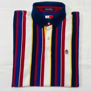 Vintage Tommy Hilfiger Multi Colored Short Sleeve Polo